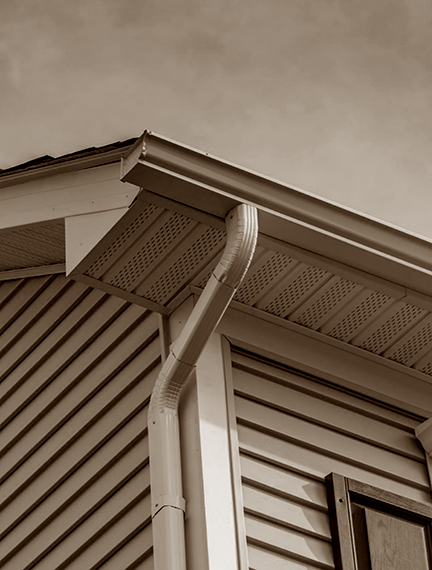 Downspout on a House.